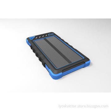 2015 solar power bank 5000mah waterproof, rubber case dual USB outputs